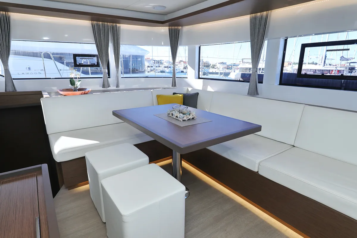 Salon of Celeste Del Mar, a Lagoon 50 catamaran at Općina Sukošan, Croatia
