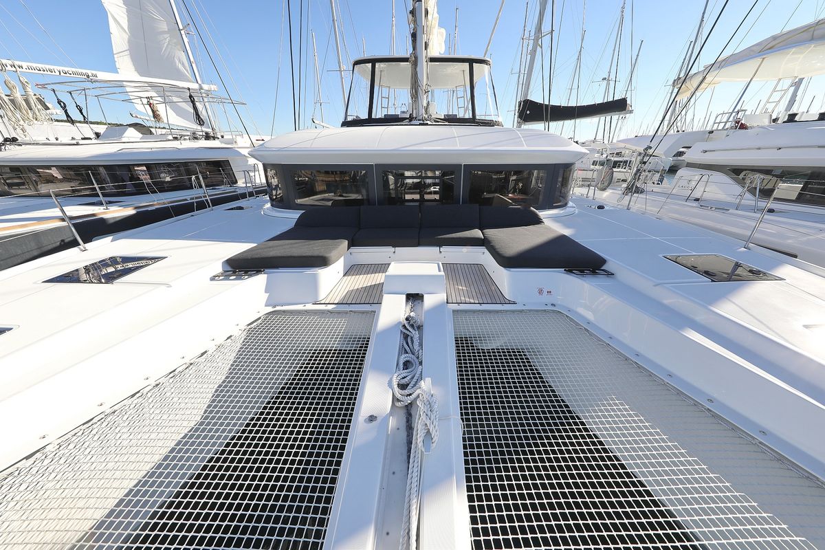 Deck of Celeste Del Mar, a Lagoon 50 catamaran at Općina Sukošan, Croatia