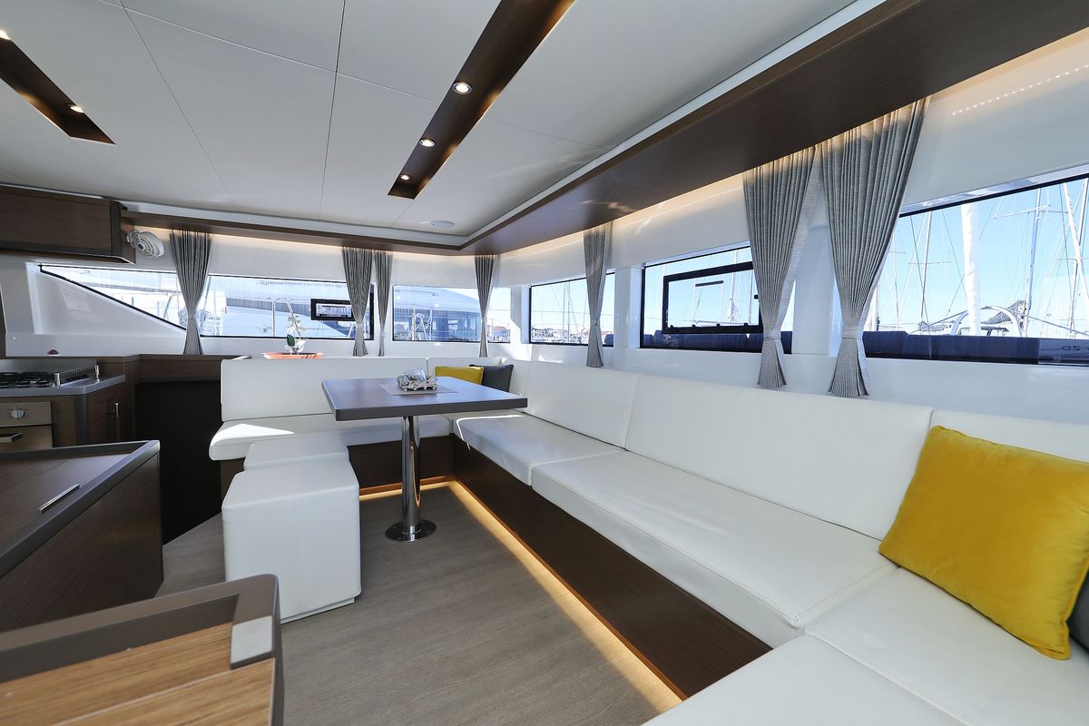 Salon of Celeste Del Mar, a Lagoon 50 catamaran at Općina Sukošan, Croatia