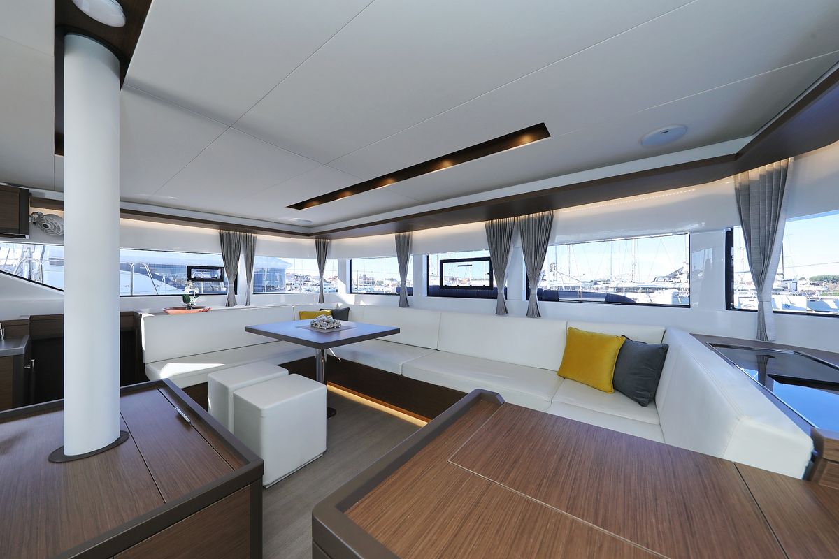 Salon of Celeste Del Mar, a Lagoon 50 catamaran at Općina Sukošan, Croatia