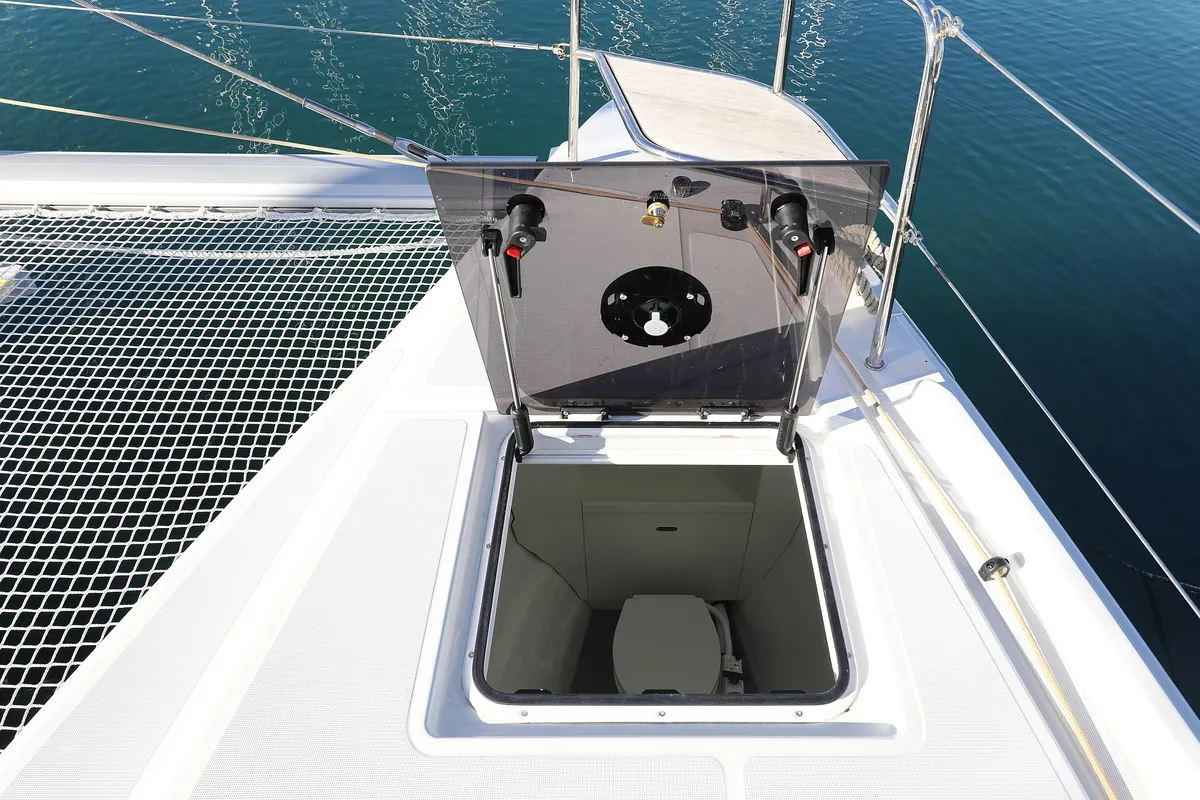 Deck of Celeste Del Mar, a Lagoon 50 catamaran at Općina Sukošan, Croatia