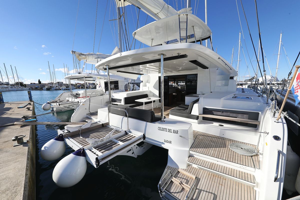 Exterior view of Celeste Del Mar, a Lagoon 50 catamaran at Općina Sukošan, Croatia