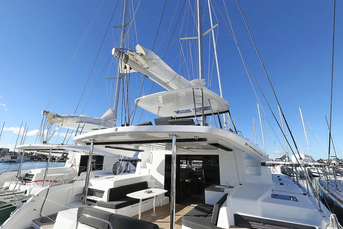 Exterior view of Celeste Del Mar, a Lagoon 50 catamaran at Općina Sukošan, Croatia