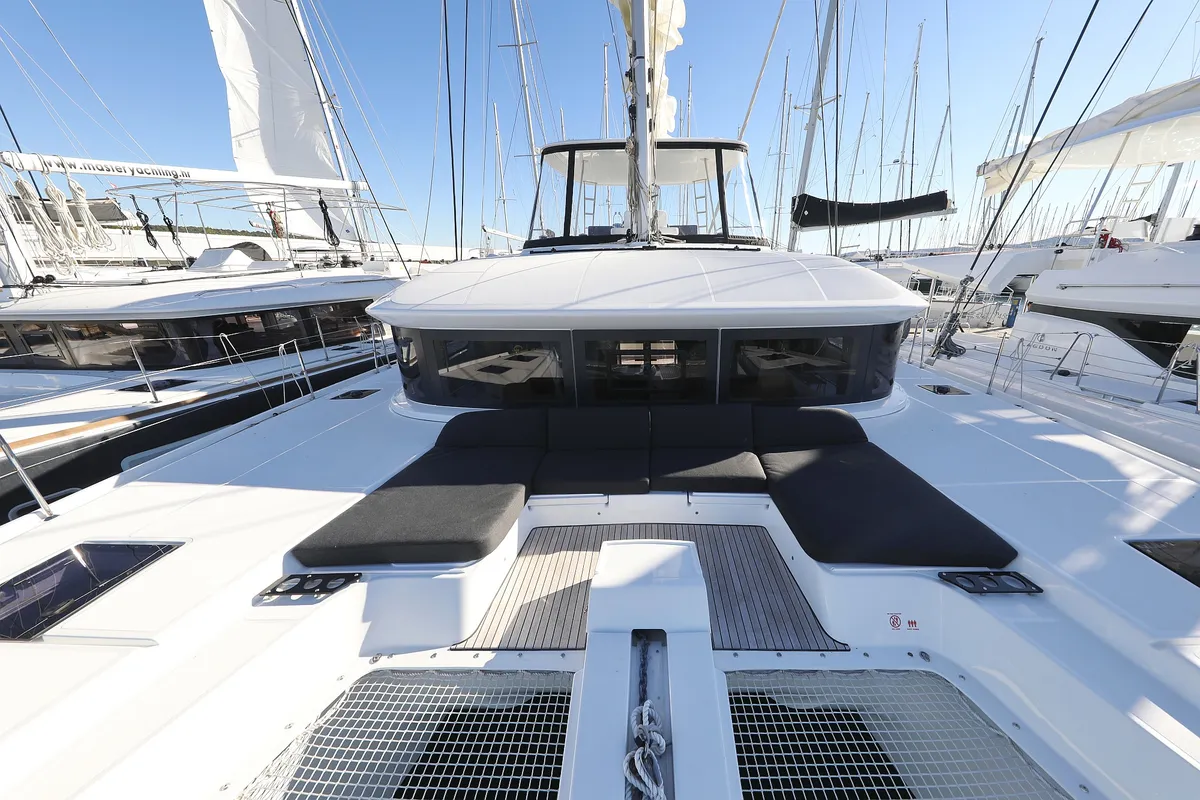 Deck of Celeste Del Mar, a Lagoon 50 catamaran at Općina Sukošan, Croatia