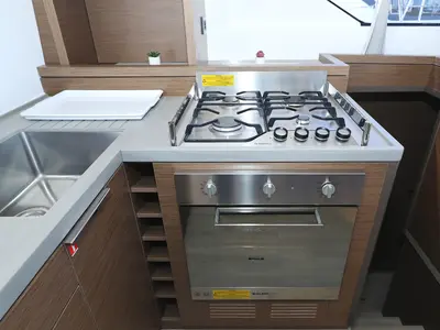 Galley of Celeste Del Mar, a Lagoon 50 catamaran at Općina Sukošan, Croatia