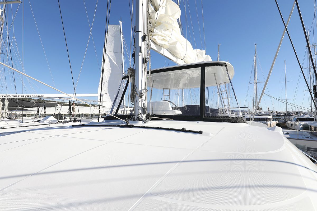 Deck of Celeste Del Mar, a Lagoon 50 catamaran at Općina Sukošan, Croatia