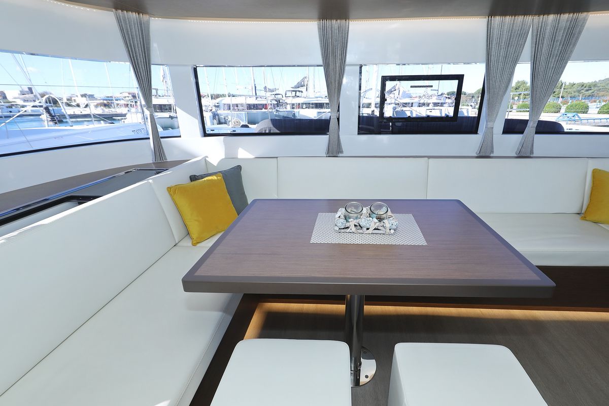 Salon of Celeste Del Mar, a Lagoon 50 catamaran at Općina Sukošan, Croatia