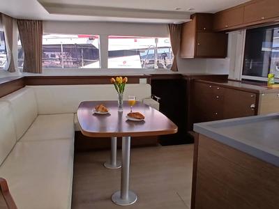 Salon of Aloha, a Lagoon 450 S catamaran at Grad Kaštela, Croatia