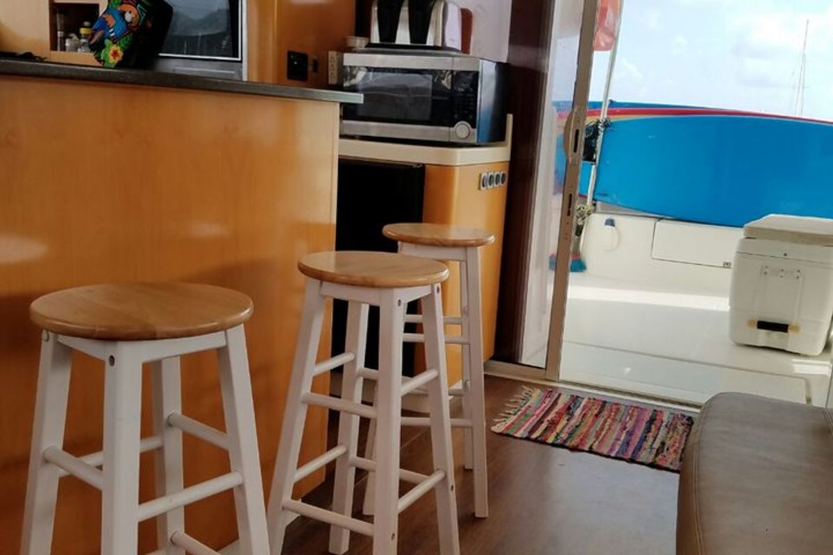 Galley of Zenith, a Fountaine Pajot Salina 48 catamaran at San Blas, Corazon de Jesus, Panama