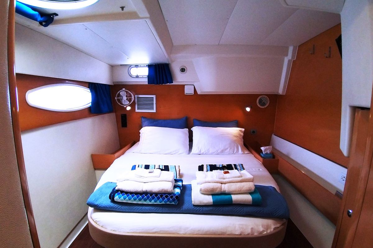 Cabin on Zenith, a Fountaine Pajot Salina 48 catamaran at San Blas, Corazon de Jesus, Panama