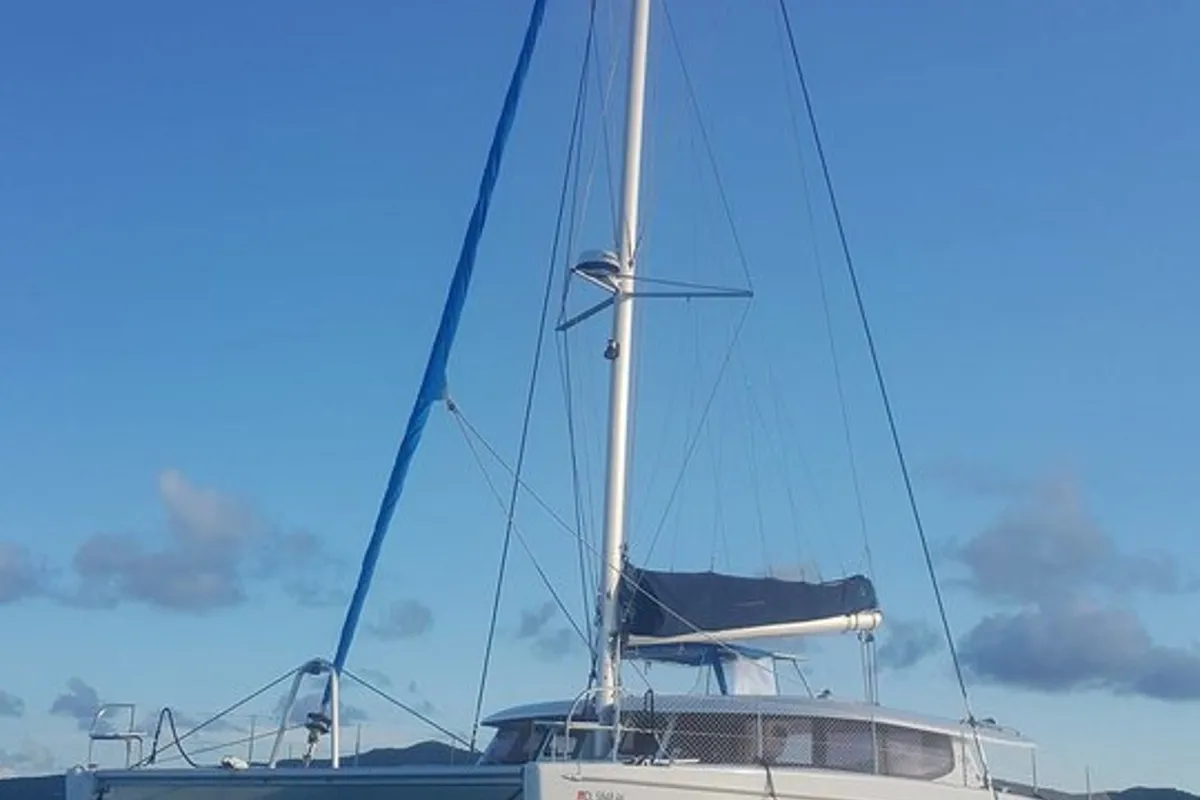 Exterior view of Zenith, a Fountaine Pajot Salina 48 catamaran at San Blas, Corazon de Jesus, Panama