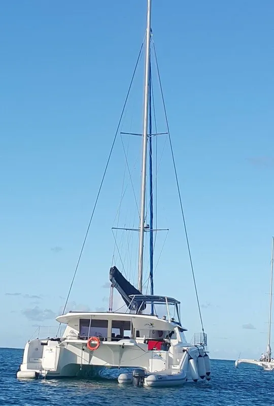 Exterior view of Zenith, a Fountaine Pajot Salina 48 catamaran at San Blas, Corazon de Jesus, Panama