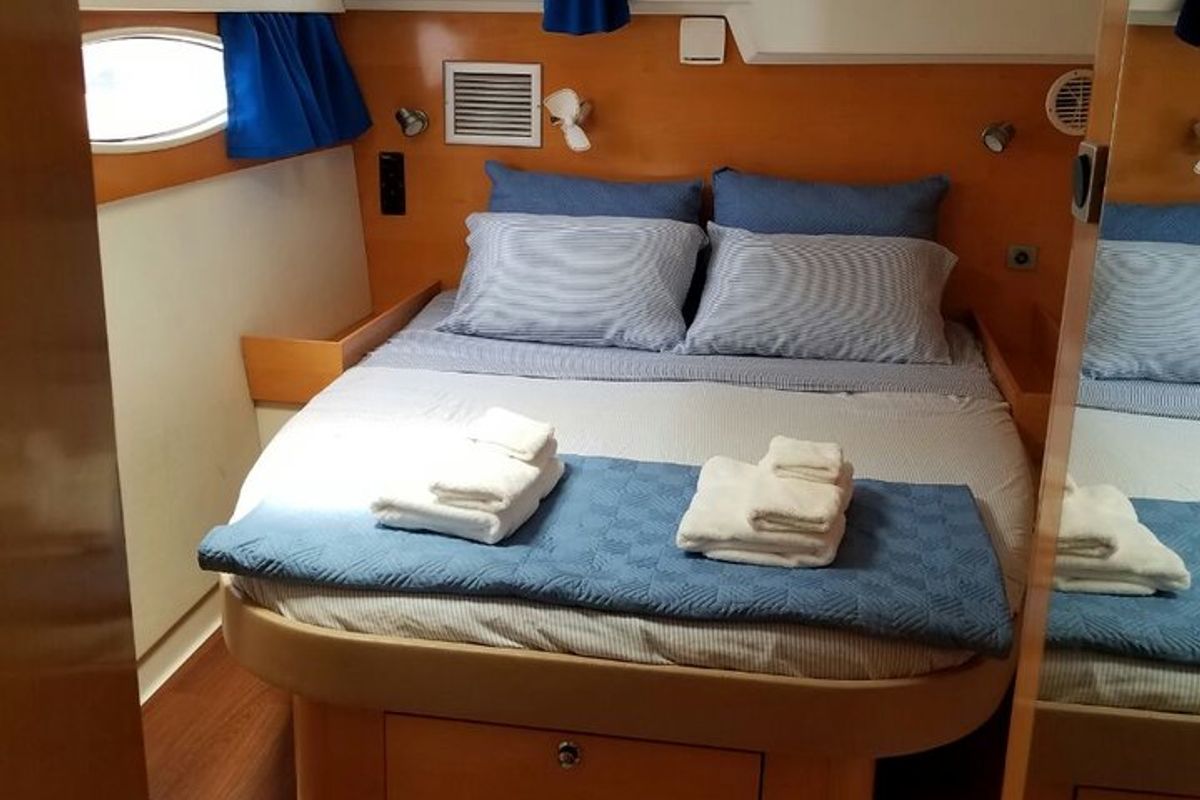 Cabin on Zenith, a Fountaine Pajot Salina 48 catamaran at San Blas, Corazon de Jesus, Panama