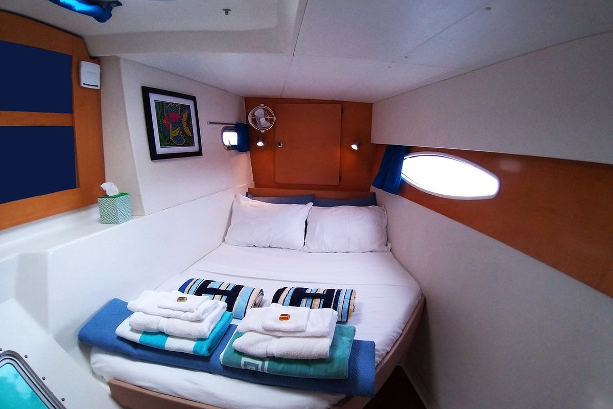 Cabin on Zenith, a Fountaine Pajot Salina 48 catamaran at San Blas, Corazon de Jesus, Panama