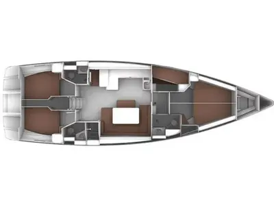 Floor plan of Alice, a Bavaria Bavaria Cruiser 51 sailboat at Municipal Unit of Ellomenos, Greece