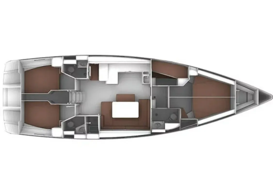 Floor plan of Alice, a Bavaria Bavaria Cruiser 51 sailboat at Municipal Unit of Ellomenos, Greece