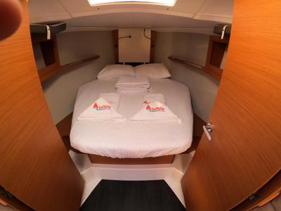 Cabin on Momo, a Dufour 37 sailboat at Marmaris, Turkey