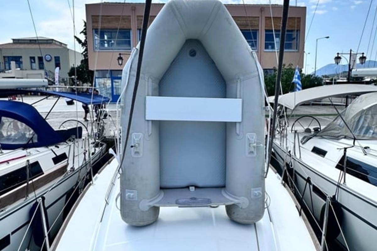 Deck of Cherie Bibi, a Jeanneau Sun Odyssey 349 sailboat at Municipal Unit of Lefkada, Greece