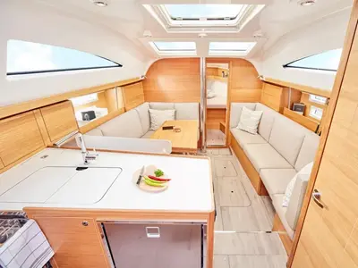 Galley of Best Secret, a Elan Impression 40.1 sailboat at Punat, Croatia