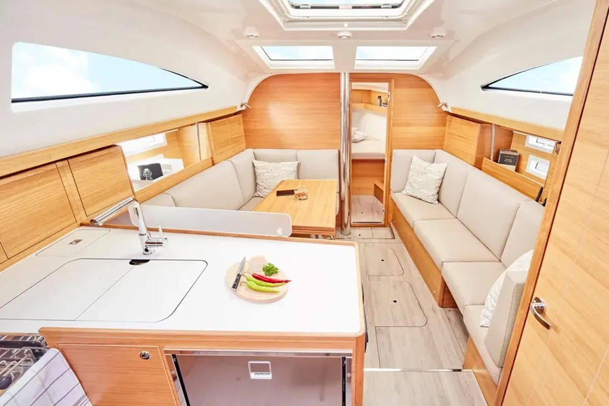 Galley of Best Secret, a Elan Impression 40.1 sailboat at Punat, Croatia