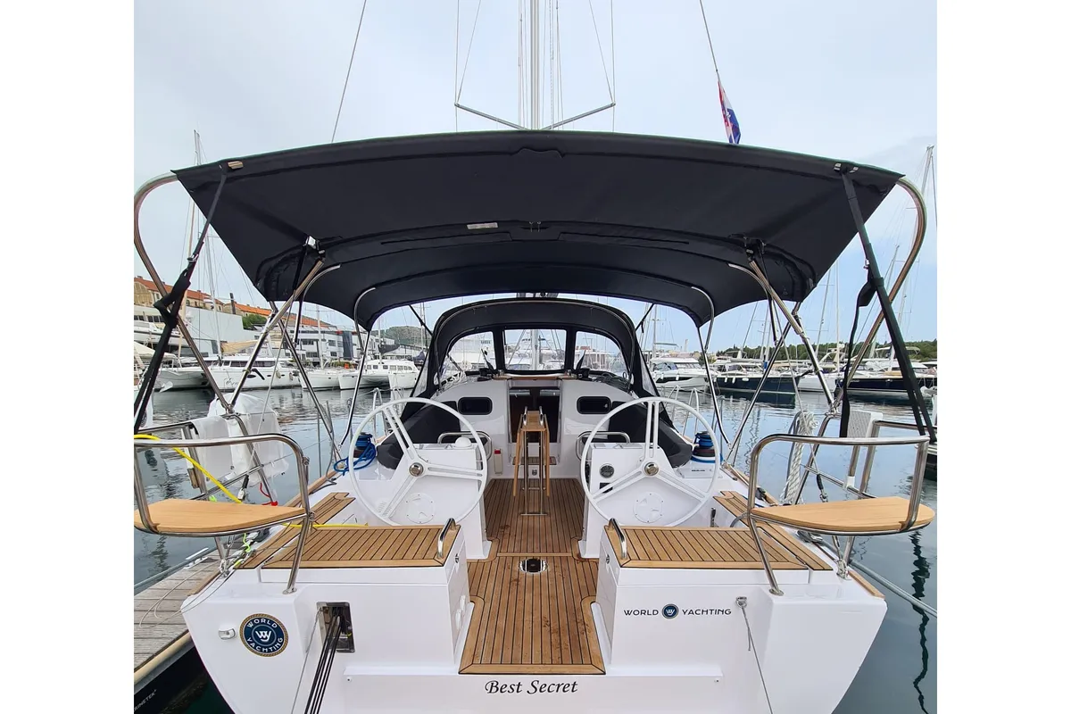 Exterior view of Best Secret, a Elan Impression 40.1 sailboat at Punat, Croatia