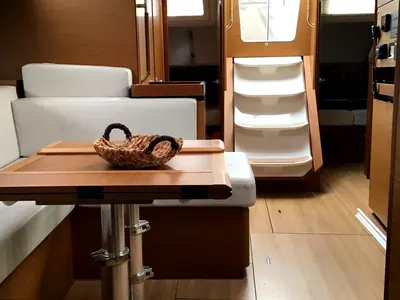 Salon of Helia, a Jeanneau Sun Odyssey 490 sailboat at Volos Municipality, Greece