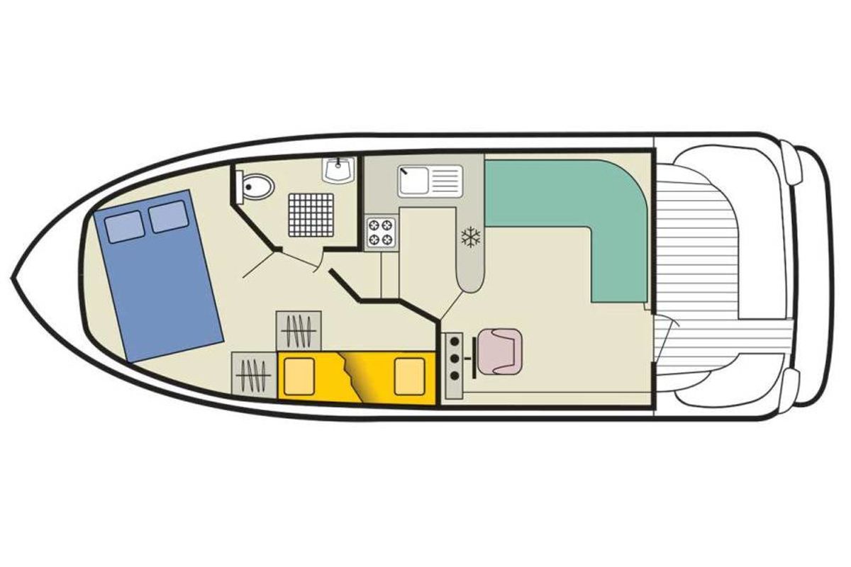 Floor plan of Mountain Star - Budget 1, a Cygnet Mountain Star motorboat at Laggan, United Kingdom