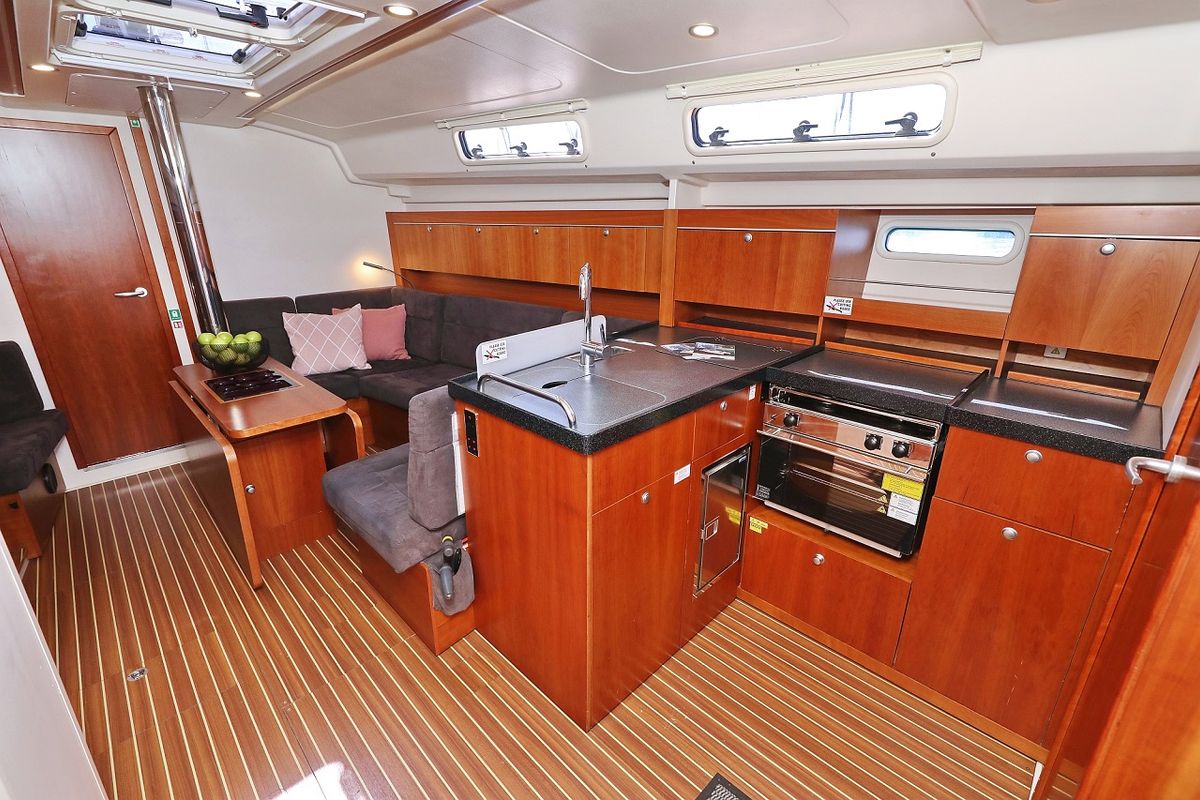 Galley of Luna, a Hanse Yachts Hanse 415 sailboat at Grad Šibenik, Croatia