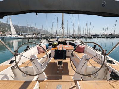 Cockpit of Luna, a Hanse Yachts Hanse 415 sailboat at Grad Šibenik, Croatia