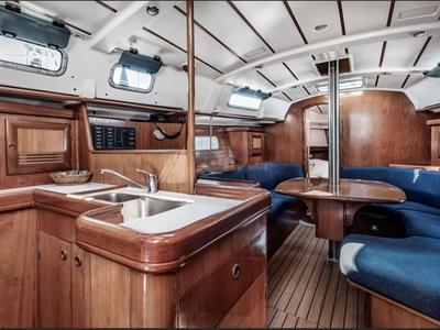 Galley of ANIMA, a Beneteau Oceanis 361 sailboat at Marina Delta Kallithea, Greece
