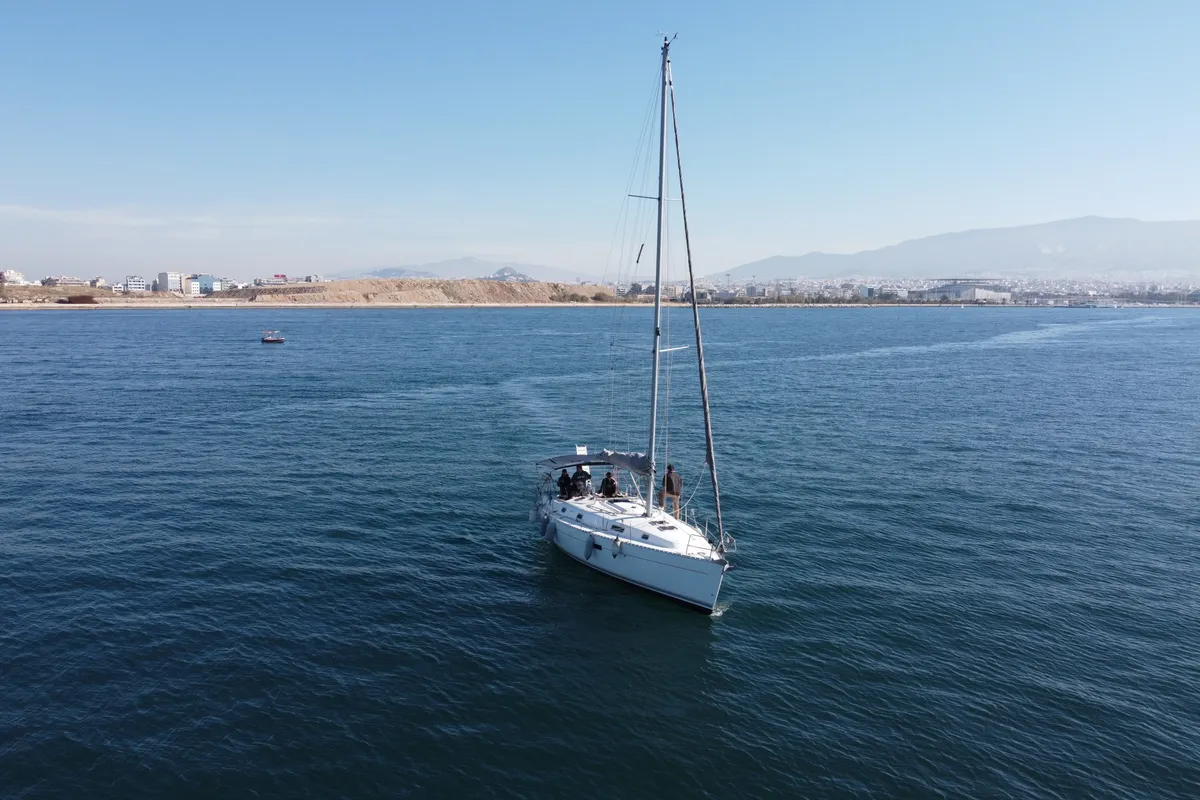 Exterior view of ANIMA, a Beneteau Oceanis 361 sailboat at Marina Delta Kallithea, Greece