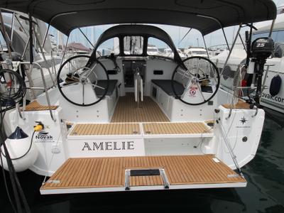 Deck of Amelie, a Jeanneau Sun Odyssey 380 sailboat at Grad Biograd na Moru, Croatia