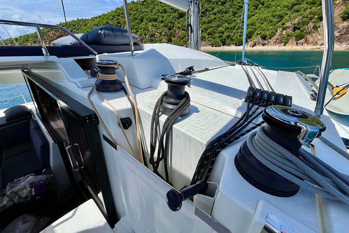 Spindrift, a Fountaine Pajot Elba 45 catamaran at Road Town, British Virgin Islands