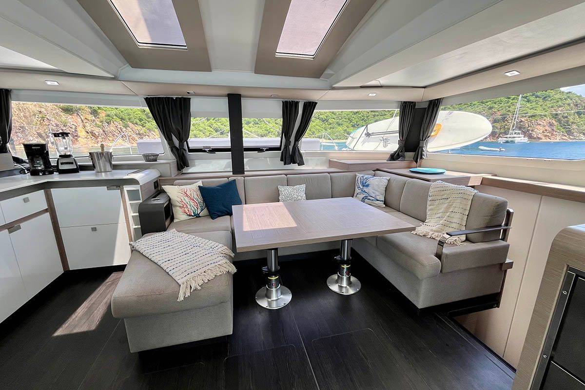Spindrift, a Fountaine Pajot Elba 45 catamaran at Road Town, British Virgin Islands