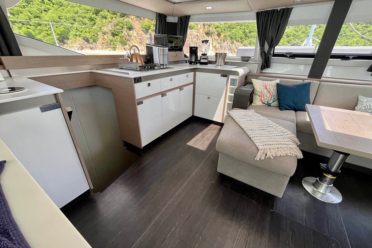 Spindrift, a Fountaine Pajot Elba 45 catamaran at Road Town, British Virgin Islands