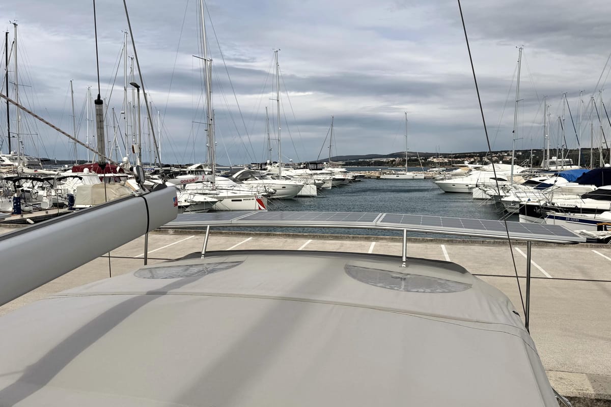 Exterior view of Artemis, a Beneteau Oceanis 46.1 sailboat at Općina Rogoznica, Croatia