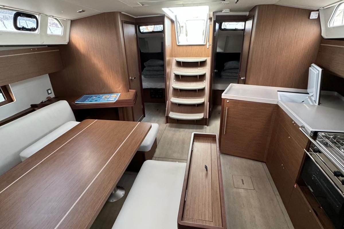 Cabin on Artemis, a Beneteau Oceanis 46.1 sailboat at Općina Rogoznica, Croatia
