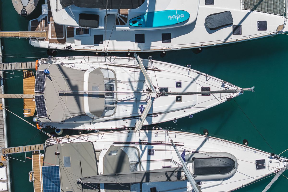 Exterior view of Peace, a Beneteau Oceanis 41.1 sailboat at Municipal Unit of Lefkada, Greece