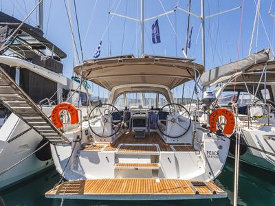 Deck of Peace, a Beneteau Oceanis 41.1 sailboat at Municipal Unit of Lefkada, Greece