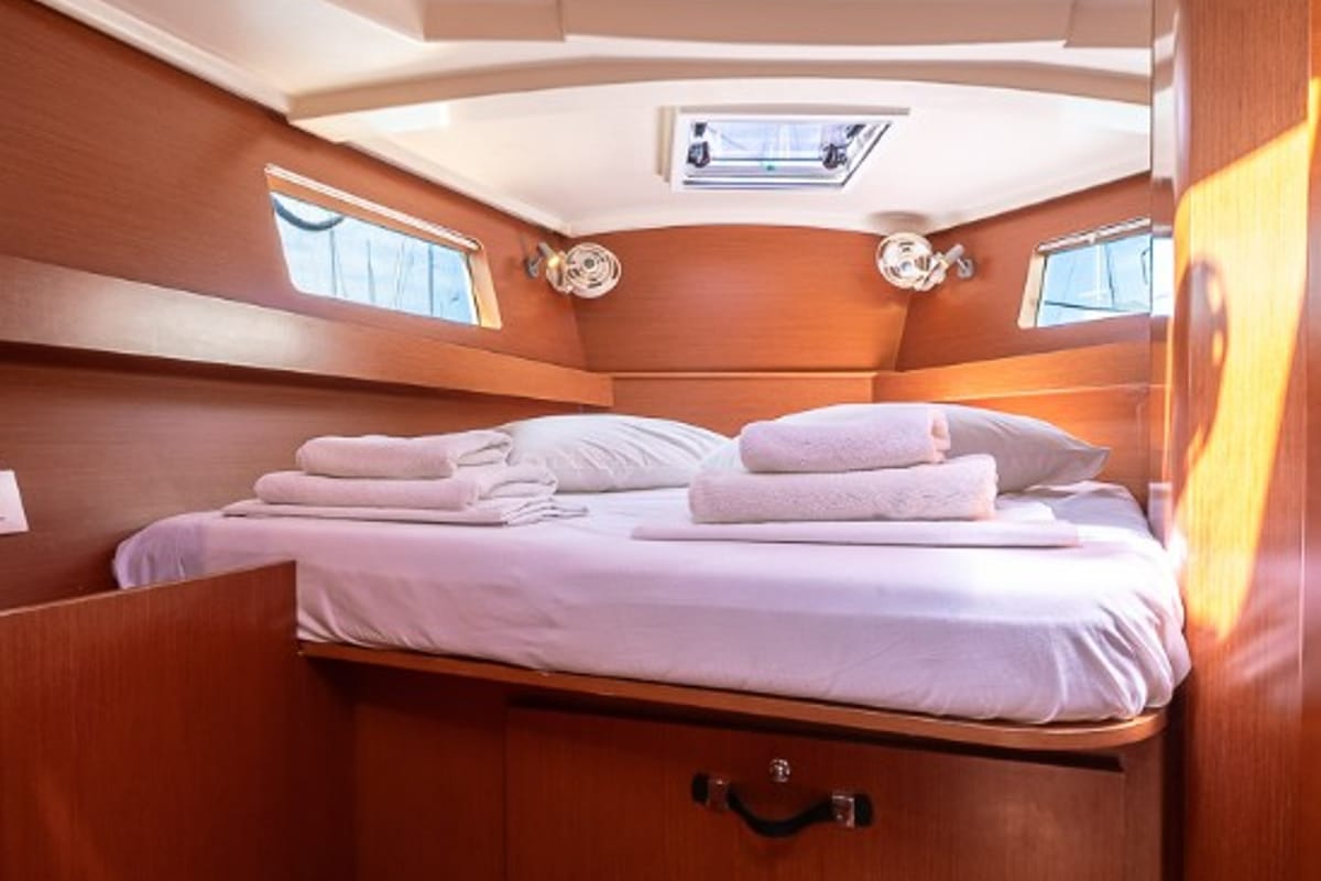 Cabin on Peace, a Beneteau Oceanis 41.1 sailboat at Municipal Unit of Lefkada, Greece