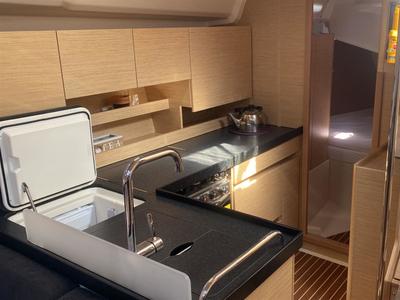 Galley of Edelweiss, a Hanse Yachts Hanse 458 sailboat at Municipal Unit of Lefkada, Greece