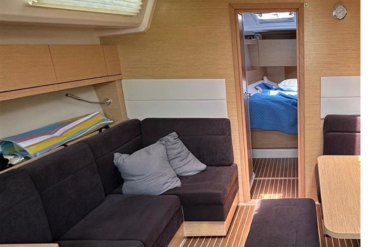 Salon of Edelweiss, a Hanse Yachts Hanse 458 sailboat at Municipal Unit of Lefkada, Greece