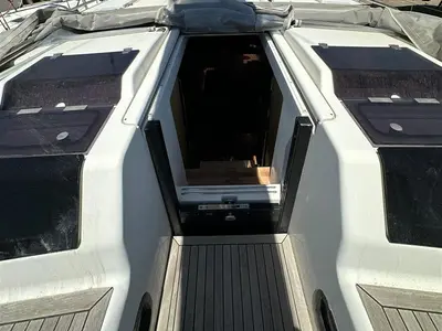 Deck of Edelweiss, a Hanse Yachts Hanse 458 sailboat at Municipal Unit of Lefkada, Greece