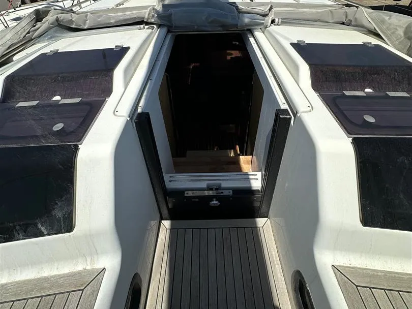 Deck of Edelweiss, a Hanse Yachts Hanse 458 sailboat at Municipal Unit of Lefkada, Greece
