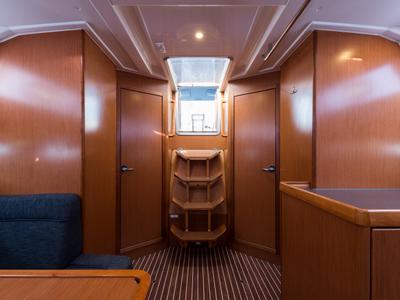 Salon of Morning Star, a Bavaria Cruiser 46 sailboat at Municipal Unit of Nea Peramos, Greece