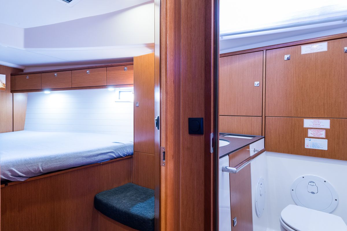 Cabin on Morning Star, a Bavaria Cruiser 46 sailboat at Municipal Unit of Nea Peramos, Greece