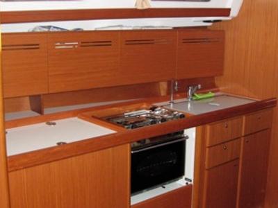 Galley of Hermes, a Beneteau Cyclades 43.4 sailboat at Preveza, Greece