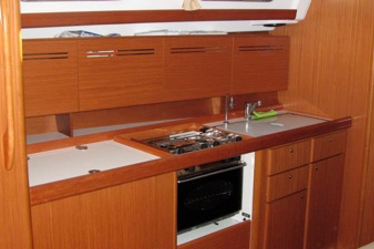 Galley of Hermes, a Beneteau Cyclades 43.4 sailboat at Preveza, Greece