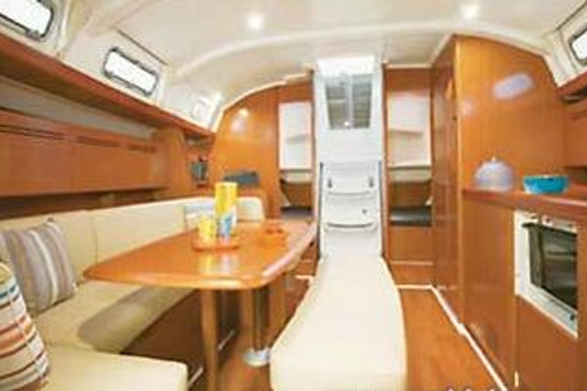 Salon of Hermes, a Beneteau Cyclades 43.4 sailboat at Preveza, Greece