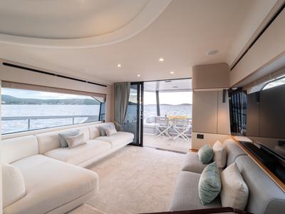 Salon of Donna, a Azimut 68E yacht at Grad Šibenik, Croatia